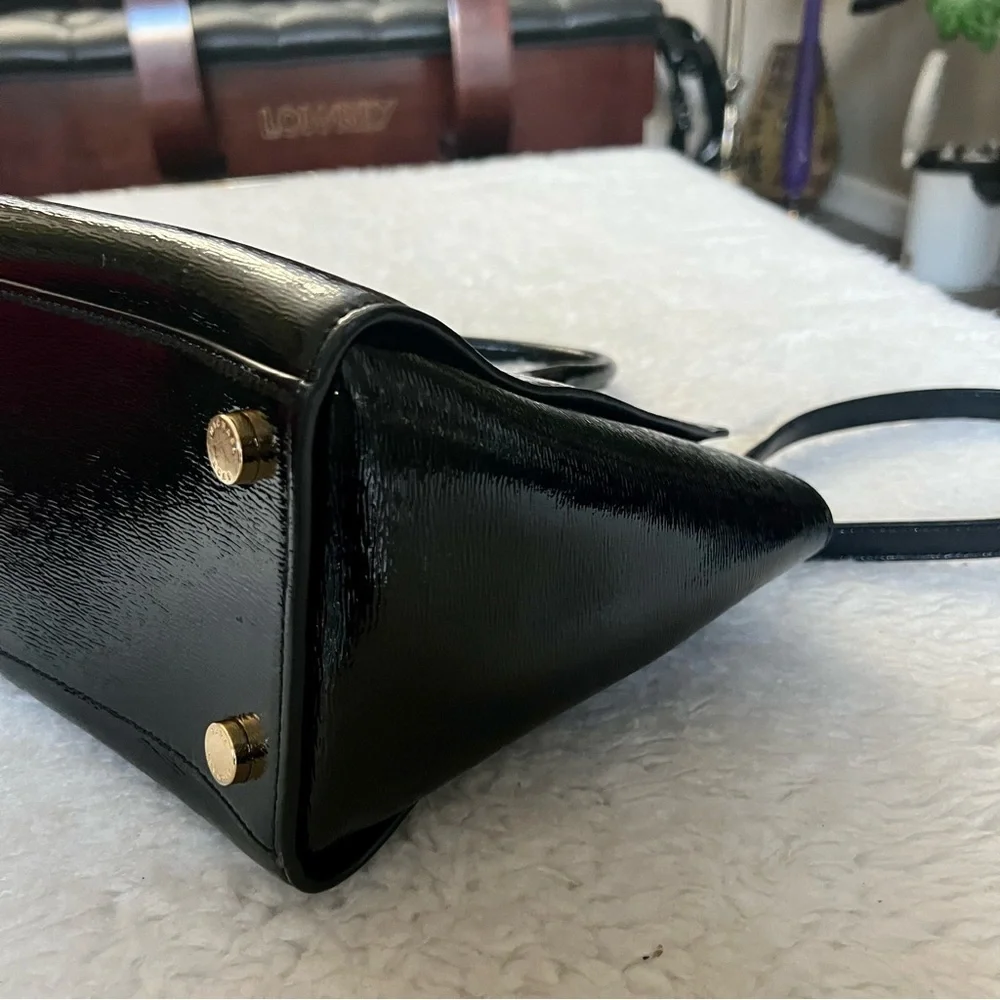 Michael Kors Avril Black Patent Leather Satchels/Shoulders Bag